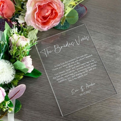 Acrylic Vow Books Acrylic Wedding Vows Vow Book Acrylic Vow Signs,Clear Acrylic Sign,Wedding Anniversary Gift