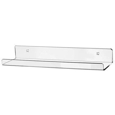 Modern Clear Acrylic Floating Wall Ledge Shelf,Wall Mounted Kids Bookshelf,Clear Bathroom Storage Shelves Display Organizer