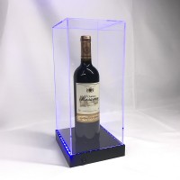 Custom size logo transparent acrylic LED box, toy sculpture clear display box