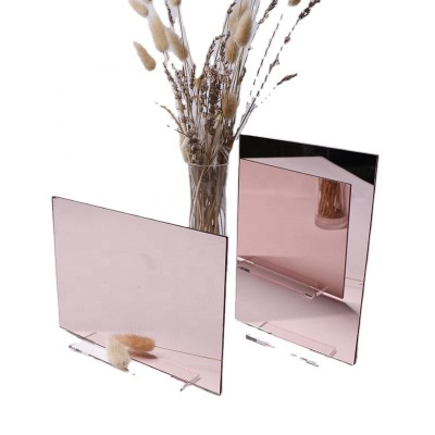 Hot-selling double-sided rose gold mirror acrylic table number plate custom wedding display card Bracket with base