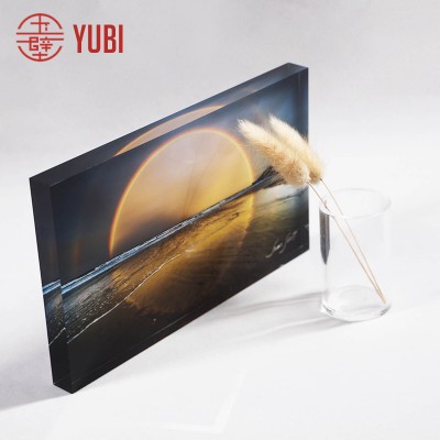 Can customize the popular transparent acrylic block UV clear print photos Acrylic Photo Frame Gift