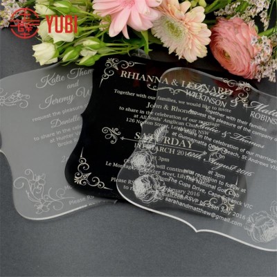 clear acrylic invitations card wholesale