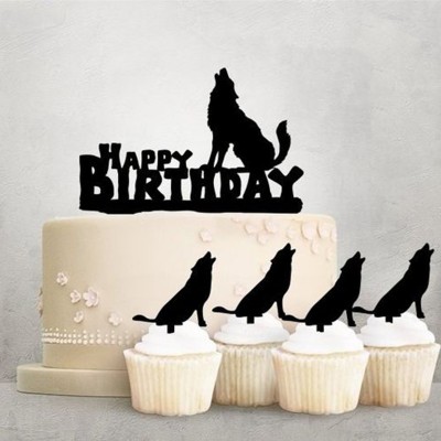 Acrylic black Cake Topper Display Laser Cut customize Acrylic Cake Toppers for Party Wedding Birthday Decorations